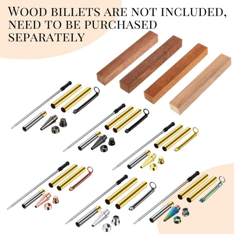 Level Up Your DIY Flow With This Bulk 48 Piece Pen Making Kit For Wood Turning Featuring 7mm Slimline Refills For Seamless Lathe Turning And Legit Writer Vibes