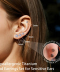 Legit Hella Comfortable Titanium Flat Back Screw On Stud Earrings For Men And Women, 3mm to 6mm sizes, hypoallergenic, for sensitive ears.