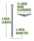 Round Head Machine Screw Toggle Bolts One Quarter Inch By Four Inch Pack Of Fifty For Drywall Plaster Tile And Hollow Block