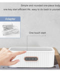 Compact Ultrasonic Cleaning Machine For Sparkling Jewelry, Glasses, Watches, And Delicate Items with one-touch start feature.
