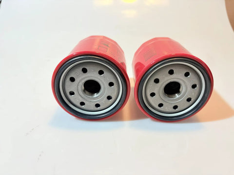 Two Pack Spin On Lube Filters For Deutz Engines And Bobcat Loaders Replaces 1163420 1185100 showing top filter view.