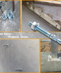Heavy Duty Half Inch By Three Inch Wedge Anchors Zinc Coated For Concrete Walls And Cement Bases 10 Pcs Carbon Steel Anchors Resistant To Deformation And Rust Ideal For Bathrooms Laundry Rooms And Humid Environments installed.