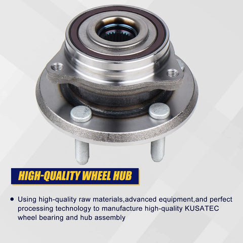 Front Wheel Bearing And Hub Assembly 513324 For Dodge Durango 2011 Through 2020 And Jeep Grand Cherokee 2011 Through 2019 With ABS 5 Lug Pattern Drop In Ready Replacement, front view