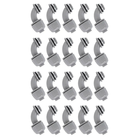 20 Pack Liquid Tight Connectors 3/4 Inch NPT 90 Degree PVC Conduit Fittings for flexible wire cable wiring.