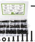 Complete 1/4-20 Bolt And Nut Set With Washers In Black, 219 Pieces With 73 Bolts 73 Nuts 73 Washers, Seven Lengths, K Kwokker
