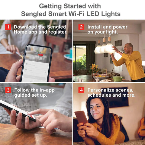 Steps to set up Color Changing WiFi Smart Light Bulb No Hub Needed A19 RGB LED Bulb Compatible with Alexa and Google Home