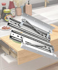 Badass Heavy Duty Steel Drawer Slides With Smooth As Butter Soft Close Glide For Extendable Desk Cabinet Hardware close up angle