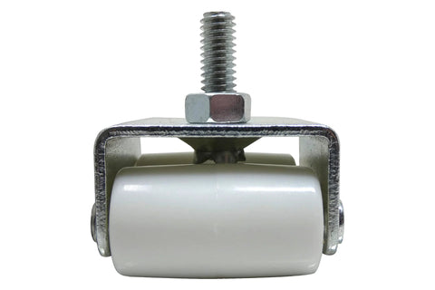 7/8-Inch Threaded Stem Appliance Caster Set With Dual Wheels White 4-Pack Low Profile 1-1/2-Inch Wide Twin Wheels Jam Nuts
