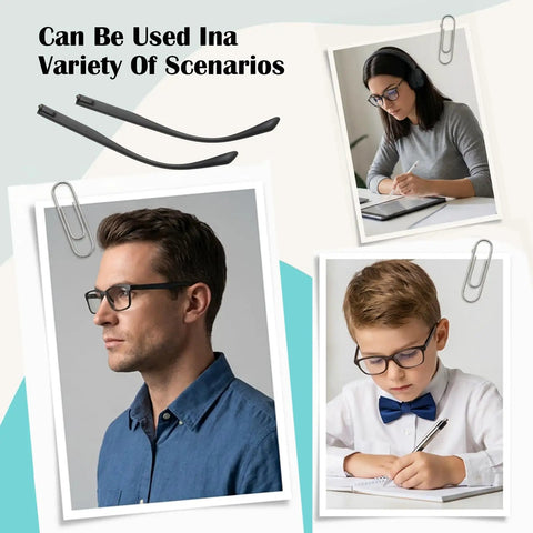 Universal Eyeglass Temple Arms One Pair Sturdy Tr90 Replacement Kit With Brass Screws Anti Slip Nose Pads for stylish repairs.