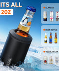 3 In 1 Slim Can Cooler For 12 Oz Skinny Cans Regular Cans And Beer Bottles Keeps Drinks Cold Up To 6 Hours With Double Walled Stainless Steel Vacuum Insulation No Sweat Matte Black Finish.