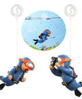 Two Pack Cool Little Diver Aquarium Decorations Floating Accessories For Fish Tanks Safe Resin Ornaments and Betta Tanks