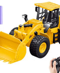 9-Channel Remote Control Wheel Loader 1:18 Scale Construction Toy With Realistic Sounds And Lights, All Terrain TPR Rubber Tires