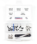 Straight Up Heavy Duty Slotted Gun Plug Screws In Black Oxide And Stainless Steel 82 Piece Assortment Kit in storage case.