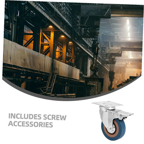 Heavy Duty 2 Inch Pvc Swivel Casters With Lock Brakes shown in industrial setting, featuring steel plate and rubber wheel.