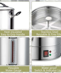Close-up of Heavy Duty 24L Commercial Coffee Urn features including handle, filter, water gauge, and waterproof switch.