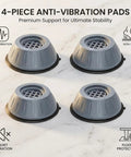 Four gray pads from Upgraded 8 Pack Anti Vibration Washer Pads With Anti Slip Rubber Feet, Shock Absorption For Washers Dryers Refrigerators