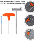 Heavy Duty Chainsaw T Wrench 19mm By 13mm And T Handle Torx Screwdriver Tool Kit with anti-slip groove and compact design