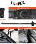 Drive universal joint and extension bar from Beefy One Quarter Inch Drive Impact Socket Set With Eighty Three Pieces Metric And SAE