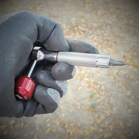 Lollipop Bit Driver Stainless Steel Red With Hidden Shaft For Quick Bit Changes And Maximum Torque Ultra Fast Screwdriver