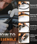 Assembly guide for Two Pack Ultralight TPU Bike Inner Tubes 700C 18 32C with 65mm Presta Valves and patch kit in use