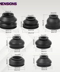 Universal Ball Joint Dust Covers Kit With 14 Pieces Including 7x2 Size Tie Rod Boots, Rubber Boot Ends, And Track Dust Protection For Car Suspension And Steering Systems, Easy Install, Durable Flexible Covers To Keep Your Vehicle Safe, dimension chart