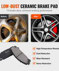 All In One Front And Rear Brake Kit With Drilled And Slotted Rotors And Ceramic Pads for Toyota Sienna, Highlander, RX350, RX450H