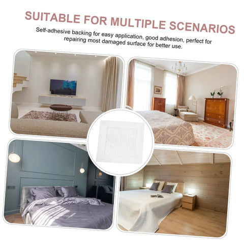 12 Pack Self-Adhesive Wall Repair Patches For Drywall - Fiberglass Mesh Kit For Quick Damage Repairs in use in home settings