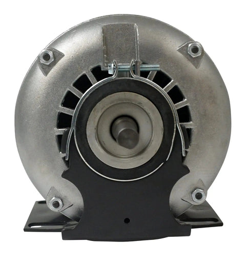 Front view of Belted Fan And Blower Motor Half Horsepower One Phase 1725 RPM Split Phase Open Dripproof ODP With Beefy Durable Base