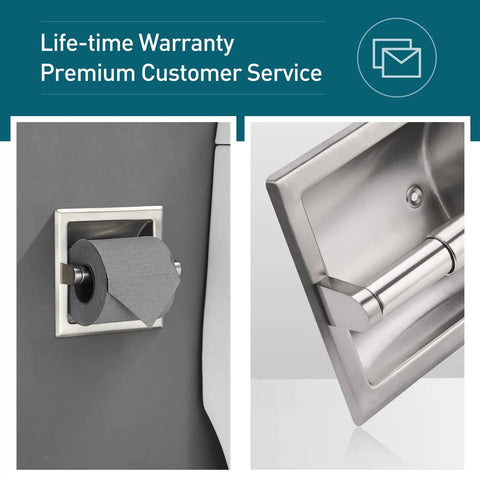 Recessed In Wall Toilet Paper Holder In Brushed Nickel Stainless Steel Toilet Tissue Dispenser With Mounting Bracket