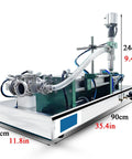 Smooth Operator Single Head Pneumatic Liquid Filler for Oils and Pastes, compact design, dimensions 90x30x24 cm.
