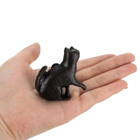 Four Pose Cat Cast Iron Drawer Knobs For Dresser Cabinet Wardrobe And Bookcase Vintage Kitty Pull Handles, black cast iron
