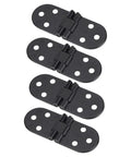 Four Piece Zinc Alloy Flap Door Hinges In Sturdy Black For Cabinets And Tables, Easy Flap Operation, Durable Zinc Alloy Construction