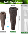 Comparison of dry and soaked grow sponges from 120 Pcs Hydroponic Pods Kit With 60 Grow Sponges And 60 Pod Labels For AeroGarden.