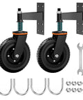 Heavy Duty 6 Inch Gate Wheels For Metal Tube And Wooden Fences, 500 Lb Capacity Per Wheel, 360 Degree Rotation, Spring Loaded Garden Caster with mounting hardware and wrench, 2 Pack