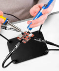 Helping Hands Soldering Station With Four Flexible Arms And Clamps, Pro Grade Heavy Duty Steel Base used for PCB repair