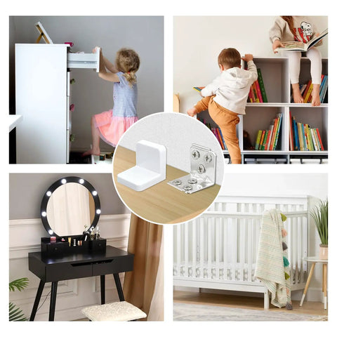 Built To Handle Serious Weight White L Shaped Angle Iron Brackets 4 Pack Heavy Duty Stainless Steel Shelf Mounting Kit For Cabinets Furniture Support No Sweat Install Rock Solid Gear in various home settings.