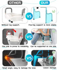 Comparison of raised toilet seat with handles for seniors and post surgery recovery showing stability and damage prevention features.