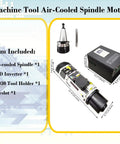 ATC Auto Tool Change Air Cooled Spindle Motor Kit, 9KW/12HP CNC Mill Spindle, 24000 RPM, ISO30 Tool Holder, VFD Inverter 220V 1PH
