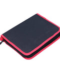 Carrying case for 38 Piece Removal Tool Set For Panel Disassembly And Trim Clips Ergonomic Pry Tools. Black fabric with red trim.