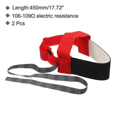 2 Pack ESD Anti Static Foot Heel Straps And Adjustable Wrist Strap Band For Grounding And Static Elimination In Electronics Workstations Ideal For Pros And Diy Enthusiasts For Assembly Repair Soldering Red, showing red strap with black heel band.