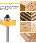 Rabbeting Router Bit Set With Interchangeable Bearings And Four Carbide Bits One Quarter Inch Shank Six Bearing Sizes