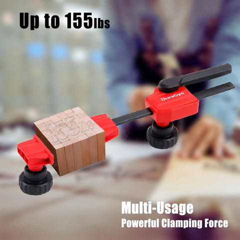 Two Pack Horizontal Bench Clamp Set For Woodworking, Up To 170 Pounds Of Holding Power, Fits Three Quarter Inch Dog Holes