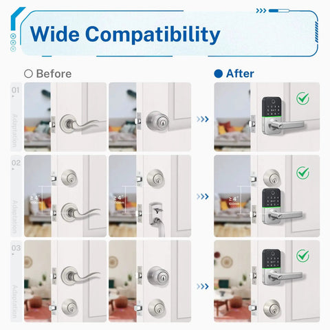 Keyless Entry Smart Lock For Front Door Electronic Exterior Security No Sweat Installation Swaps Out Deadbolts And Lever Handles Quick Screwdriver Setup Rock Solid Protection Easy Grip Handling For Every Household