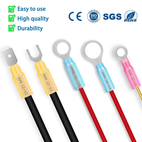 550 Piece Waterproof Heat Shrink Wire Connectors Kit For Automotive Electrical Projects Includes Butt Fork Ring And Spade Crimp Terminals