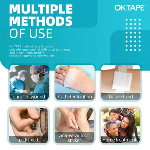 Nonwoven Medical Surgical Tape Pack Of 4 Soft Breathable Wound Dressing Tape 3 Inch By 10 Yard Easy Tear BiDirectional uses