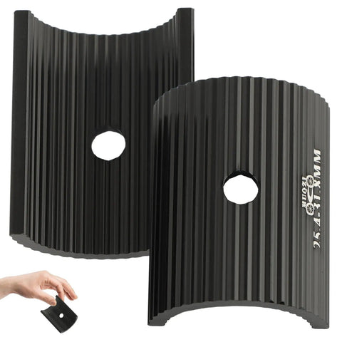 Bike Handlebar Shim Set 1 Pair 25.4 to 31.8 mm aluminum alloy clamp spacer conversion adapter, black finish