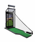 All In One Home Golf Simulator With Diya White Finish for indoor practice, featuring putting, approach, short game, and chipping setup