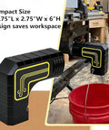 Table Saw Dust Collection Adapter With Snap On Dust Port, Tool Free Installation, Easy Hook On Fit, Efficient Sawdust Capture Up To Ninety Percent, Cleaner And Safer Workshop, Quick Setup, Black Finish installed on table saw