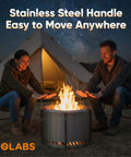 Couple enjoying campfire with Smokeless Wood Burning Stove 19.5 Inch Stainless Steel Portable Outdoor Heater