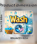 Dope Cartoon Bubbles Top Cover For Washing Machine And Dryer 23.6 X 19.6 Inches with vibrant wash design and bubbles
